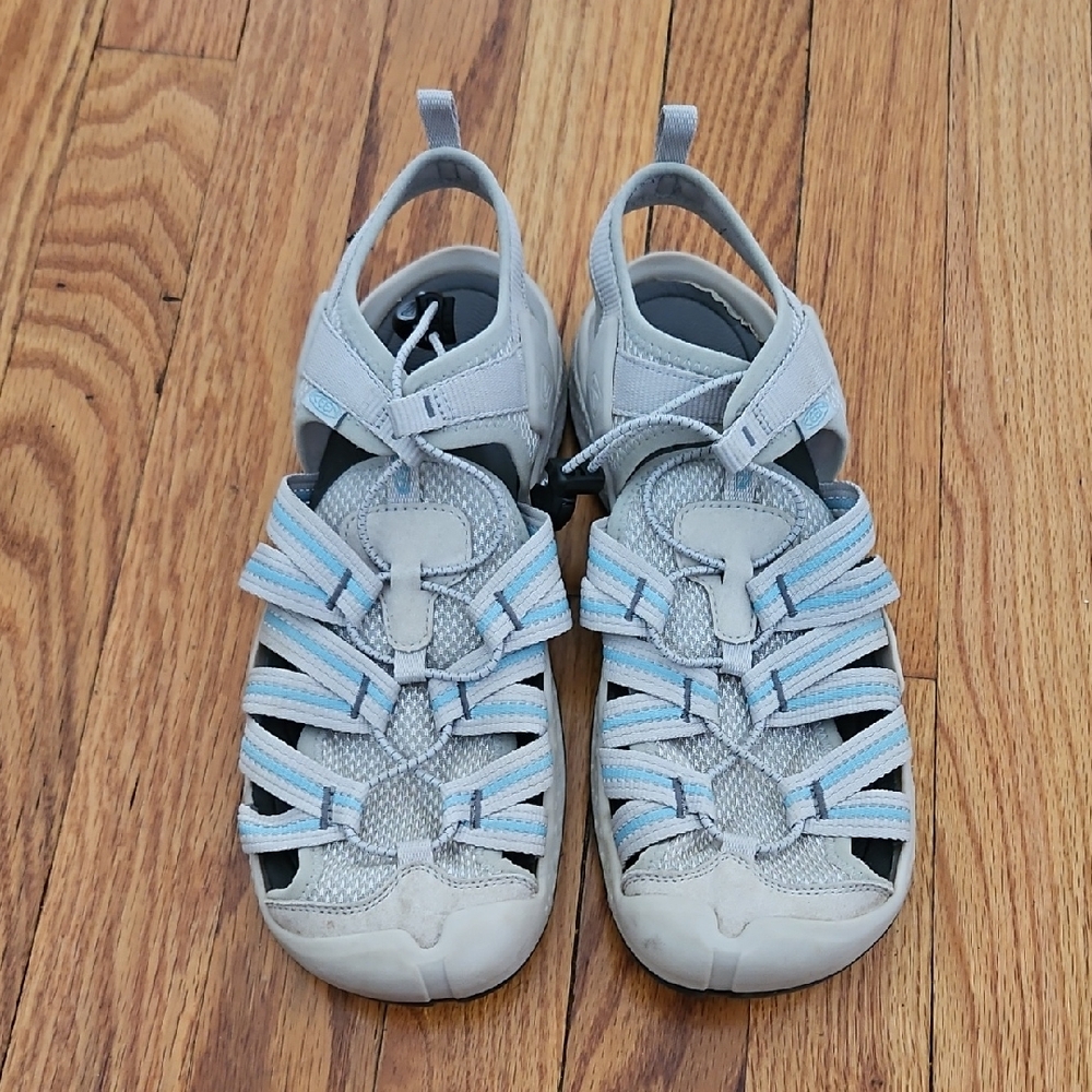 Keen Waterproof Sandals Womens 10.5 Gray/blue Hiking Beach Comfort